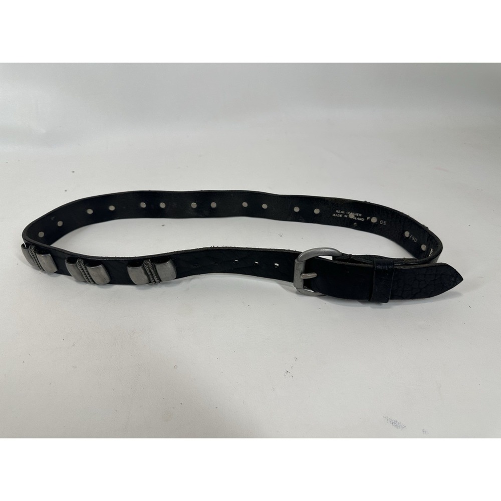 FCX belt‎ Size 36/90 Black Leather Metal Conchos England